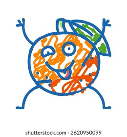 mandarin fruit character doodle icon sketch vector. mandarin fruit character sign. isolated symbol illustration