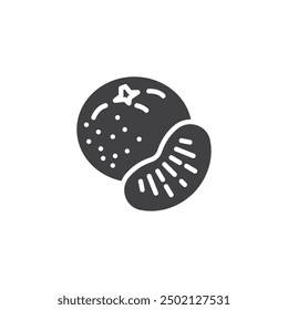Mandarin fruit vector icon. filled flat sign for mobile concept and web design. Clementine fruit glyph icon. Symbol, logo illustration. Vector graphics