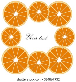 Mandarin greeting card. Vector illustration.