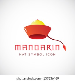 Mandarin hat symbol icon or Logo Template