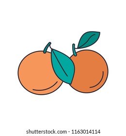 Mandarin icon, cartoon style