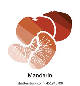 Mandarin icon. Flat color design. Vector illustration.