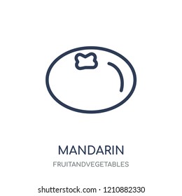 mandarin icon. mandarin linear symbol design from Fruitandvegetables collection. Simple outline element vector illustration on white background.