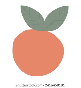 Icono de mandarín. Ilustración vectorial, plano naranja de dibujos animados