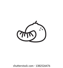Mandarin line vector icon. Fruit icon for websites, web design, mobile app.