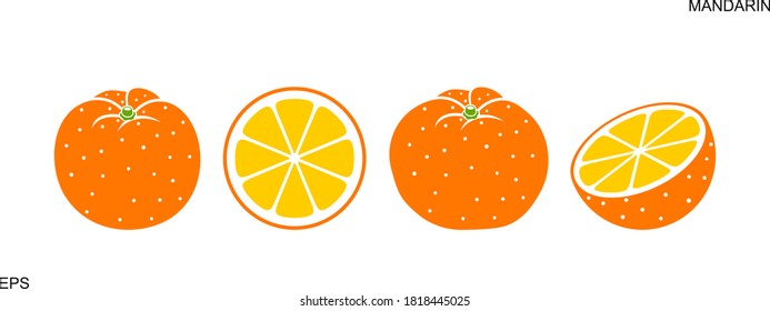 Mandarin-Logo. Einzige Mandarin auf weißem Hintergrund