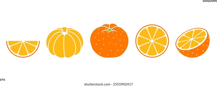 Mandarin logo. Isolated mandarin on white background