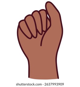 Mandarin number ten gesture made with a black brown dark skinned woman hand using closed fist or crossed fingers, representing the last number in the traditional Chinese finger counting system