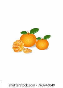 Mandarin on a white background