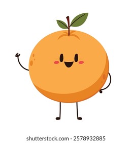 Mandarin orange character on white background vector - illustration. Chinese New Year Mandarin Orange.