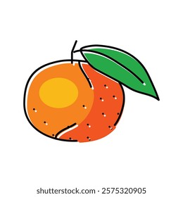 mandarin orange color icon vector. mandarin orange sign. isolated symbol illustration