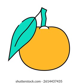 mandarin orange line icon vector. mandarin orange sign. isolated symbol illustration