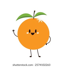 Mandarin orange on white background vector - illustration. Chinese New Year Mandarin Orange.