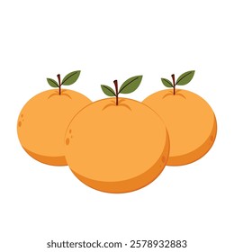 Mandarin orange on white background vector - illustration. Chinese New Year Mandarin Orange.
