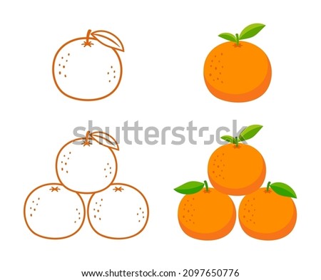 mandarin orange tangerine fruit set vector isolated ストックフォト © 
