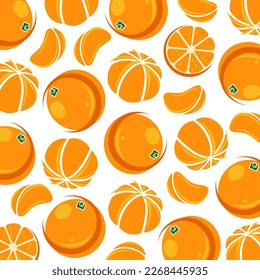 Mandarin pattern background set. Collection icon mandarin. Vector