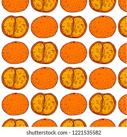 Mandarin pattern on white backgroung