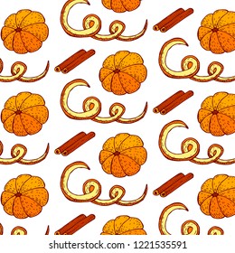 Mandarin pattern on white backgroung