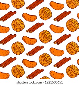 Mandarin pattern on white backgroung