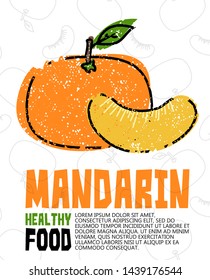 Mandarin Poster Design. Vector Illustration.