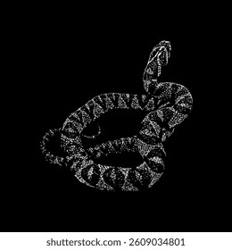 Mandarin Rat Snake hand drawing vector isolated on black background.