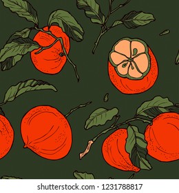 Mandarin seamless pattern