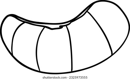 mandarin slice citrus fruta doodle color de caricatura lineal
