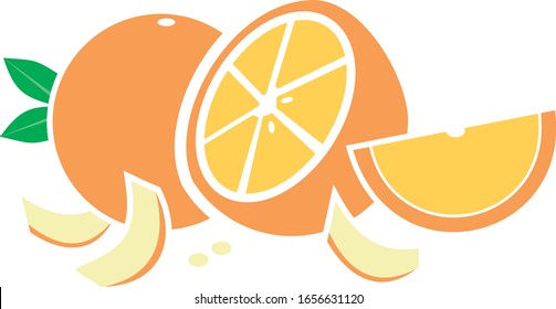 Mandarin vector icon logo Orange