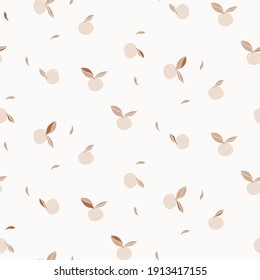 Mandarine citrus fruit seamless vector texture pale colored. Background with abstract oranges.