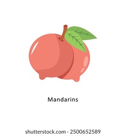 Mandarins Vector Flat Icon Design illustration Symbol on White background EPS 10 File