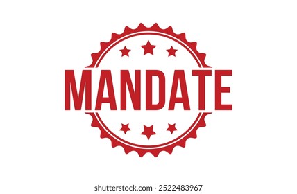 MANDATE rubber stamp on white background. MANDATE Stamp.