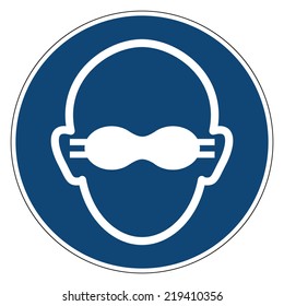 Mandatory action sign, EYE PROTECTION MUST BE WORN