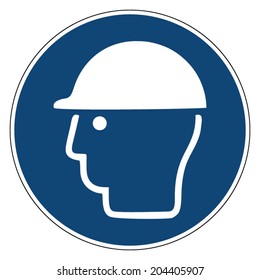 Mandatory action sign, WARE HEAD PROTECTION