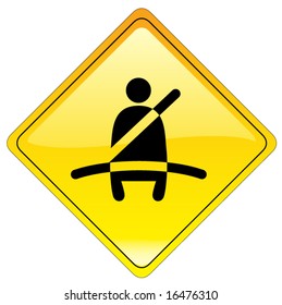 Mandatory buckle up sign - also available as JPEG
