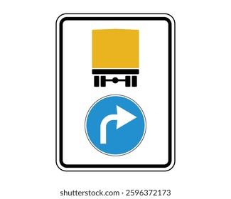 Mandatory Direction Road Sign - Dangerous Goods Vehicles Right Turn Only - High Quality Vectorial Graphic