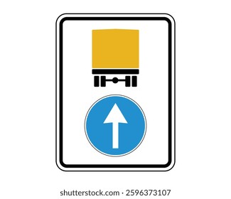 Mandatory Direction Road Sign - Dangerous Goods Vehicles Forward Only - High Quality Vectorial Graphic