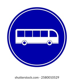 Mandatory lane for buses sign. Vector illustration.