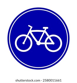 Mandatory path for bicycle sign. road sign. Vector illustration.