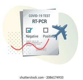 Mandatory PCR Coronavirus Test Report for Air Travel - Illustration  as EPS 10 File