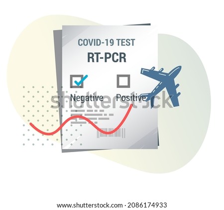 Mandatory PCR Coronavirus Test Report for Air Travel - Illustration  as EPS 10 File