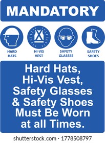 Mandatory Ppe Sign Vector Illustration Stock Vector (Royalty Free ...