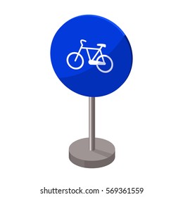Mandatory road signs icon in cartoon style isolated on white background. Road signs symbol stock vector illustration.