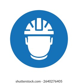 Mandatory Safety Helmet Icon Protective Headgear Symbol Vector Design