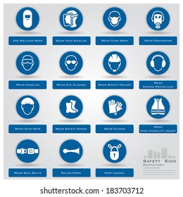 Mandatory Safety Sign Icons Set Design