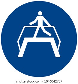 Mandatory safety sign vector - Use footbridge symbol, label, sticker
