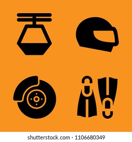 mandatory, sea, snorkeling and disc icons set. Vector illustration for web and design