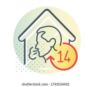 Obligatorische Selbstisolierung - Home Quarantine - Symbol als EPS 10-Datei
