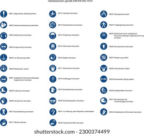 Mandatory sign according to DIN EN ISO 7010 and ASR A1.3