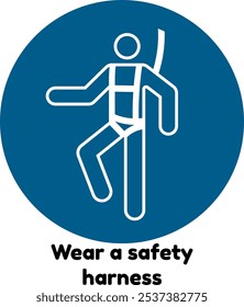 Mandatory Sign ISO 7010 - Wear a safety harness