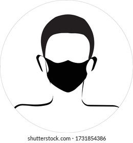 Mandatory sign vector Safety face mask. Face mask or surgical mask symbol and notice. Protect yourself from coronavirus concept. Mandatory surgical mask sign vector. Stop coronavirus.